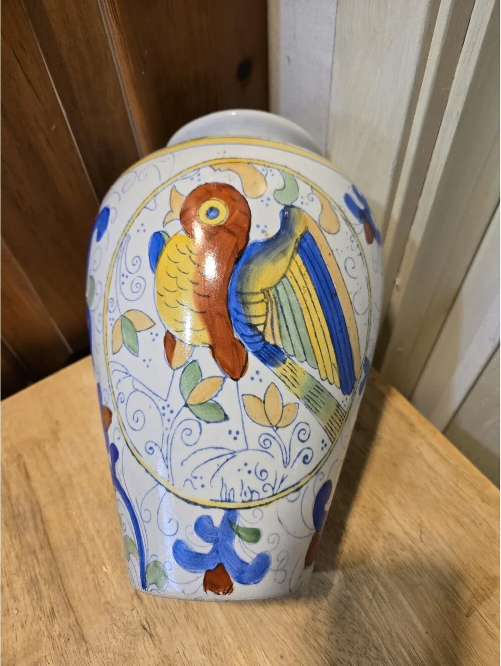 Chinese Vase WBI Bird of Paradise Motif Hand-Painted 11